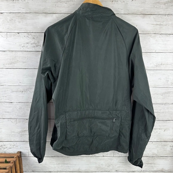 Bearded Goat Mens Small Jacket Dark Gray Pockets Zip Hooded Windbreaker Packable - Picture 7 of 13